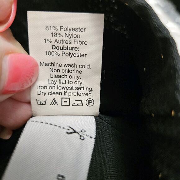 Madewell Women's Dress 8 Cut Out Sleeveless Black Gold Speck Scoop Neck Lined LN - Picture 10 of 10